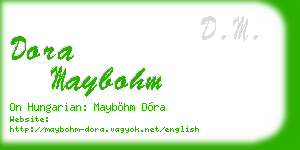 dora maybohm business card
